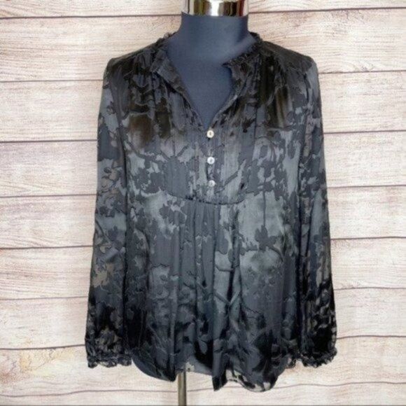 Diane Von Furstenberg Black Fairy Grunge Semi Sheer Shirt - Picture 3 of 11
